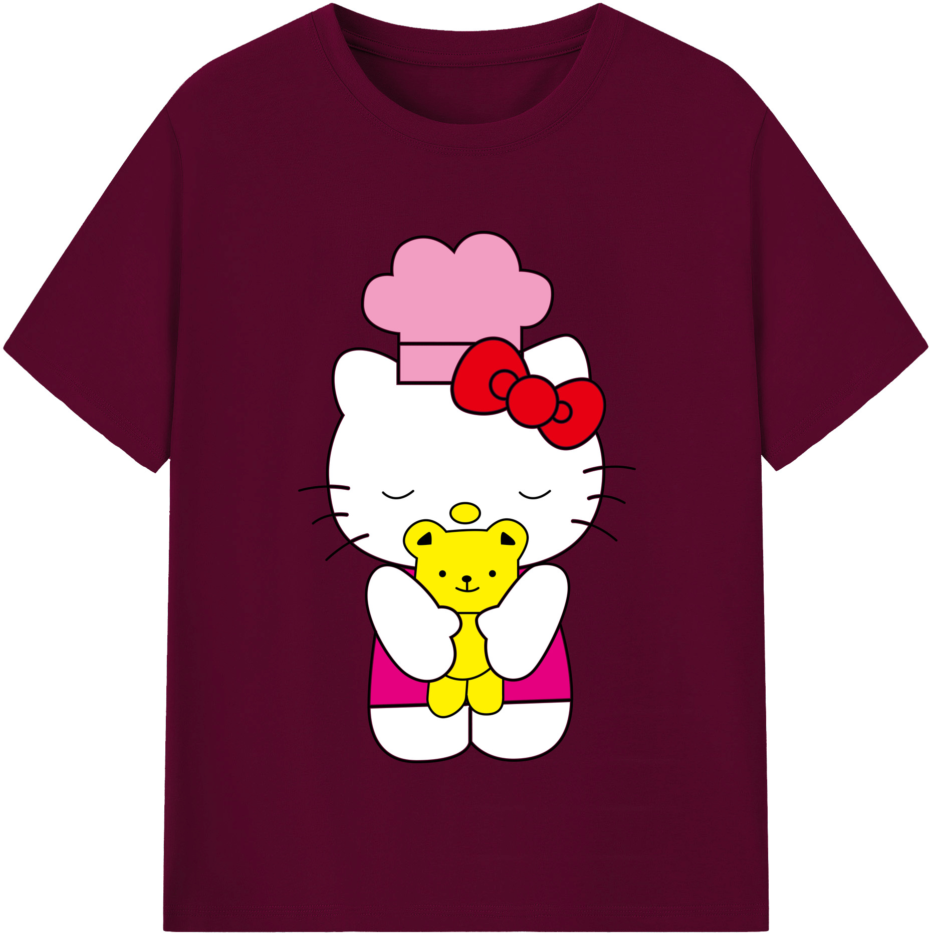 （画像用） Hello Kitty ハローキティ レディースカジュアルプリントTシャツ（綿100％）